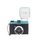 Lomographie Diana F + Appareil jetable et flash - sarcelle / noir