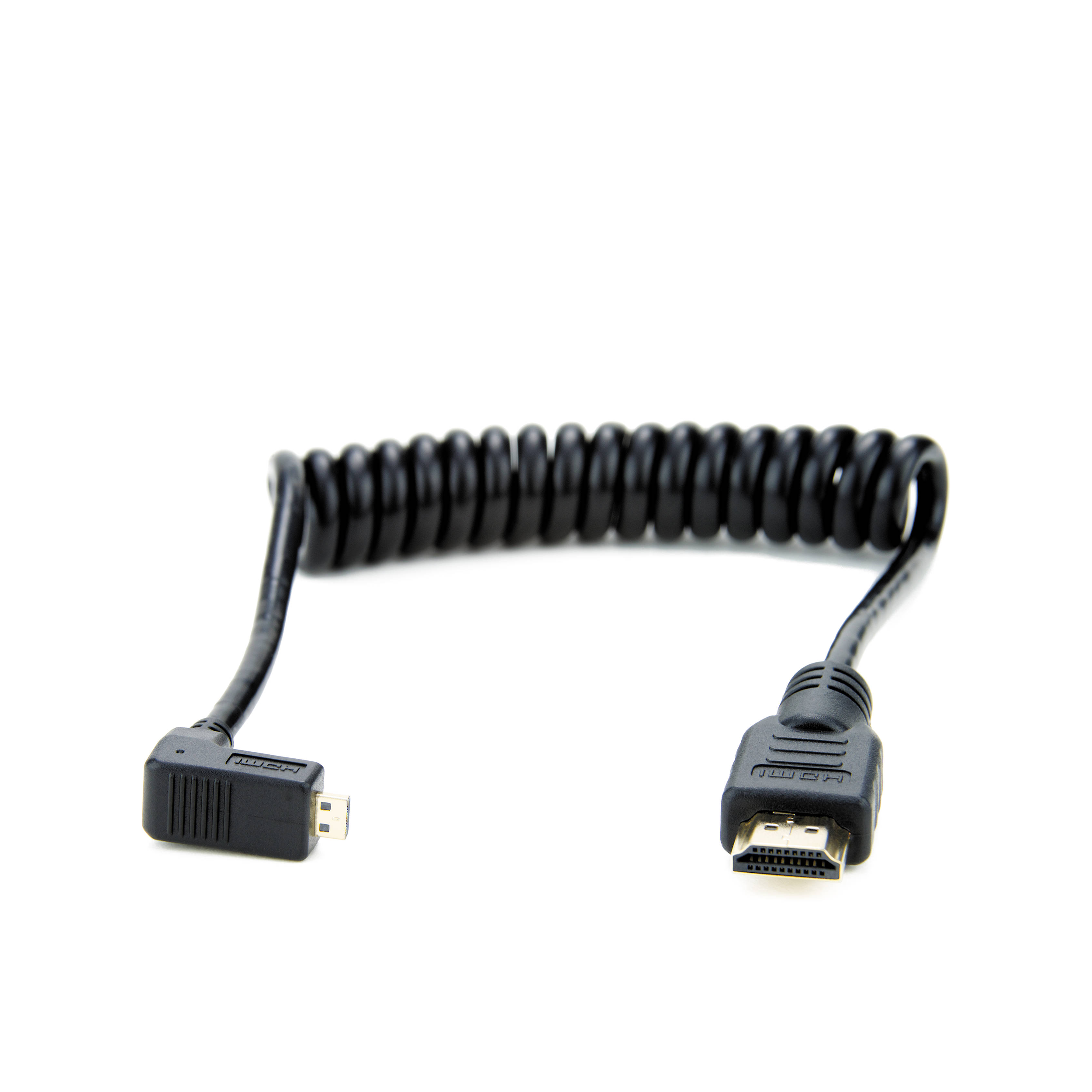 Atomos Coiled Right-Angle Micro-HDMI to HDMI Cable (11.8 to 17.7")