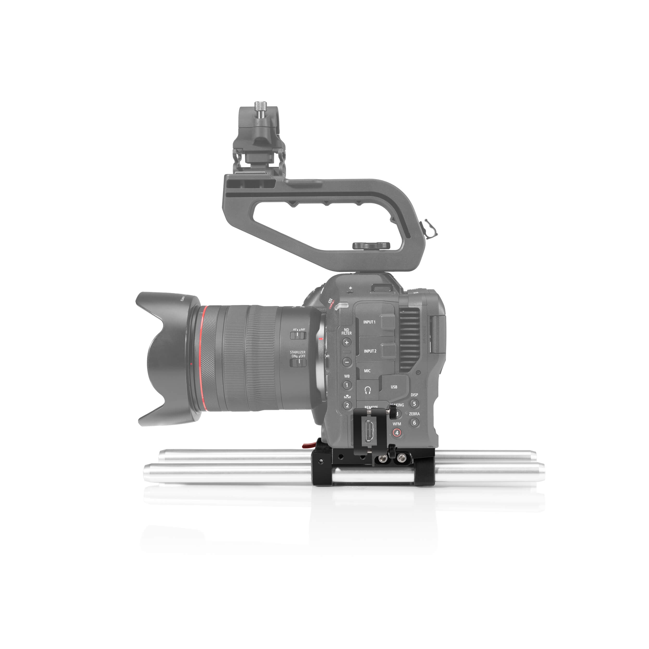 Plaque de base de forme avec système de tige de 15 mm pour Canon EOS C70
