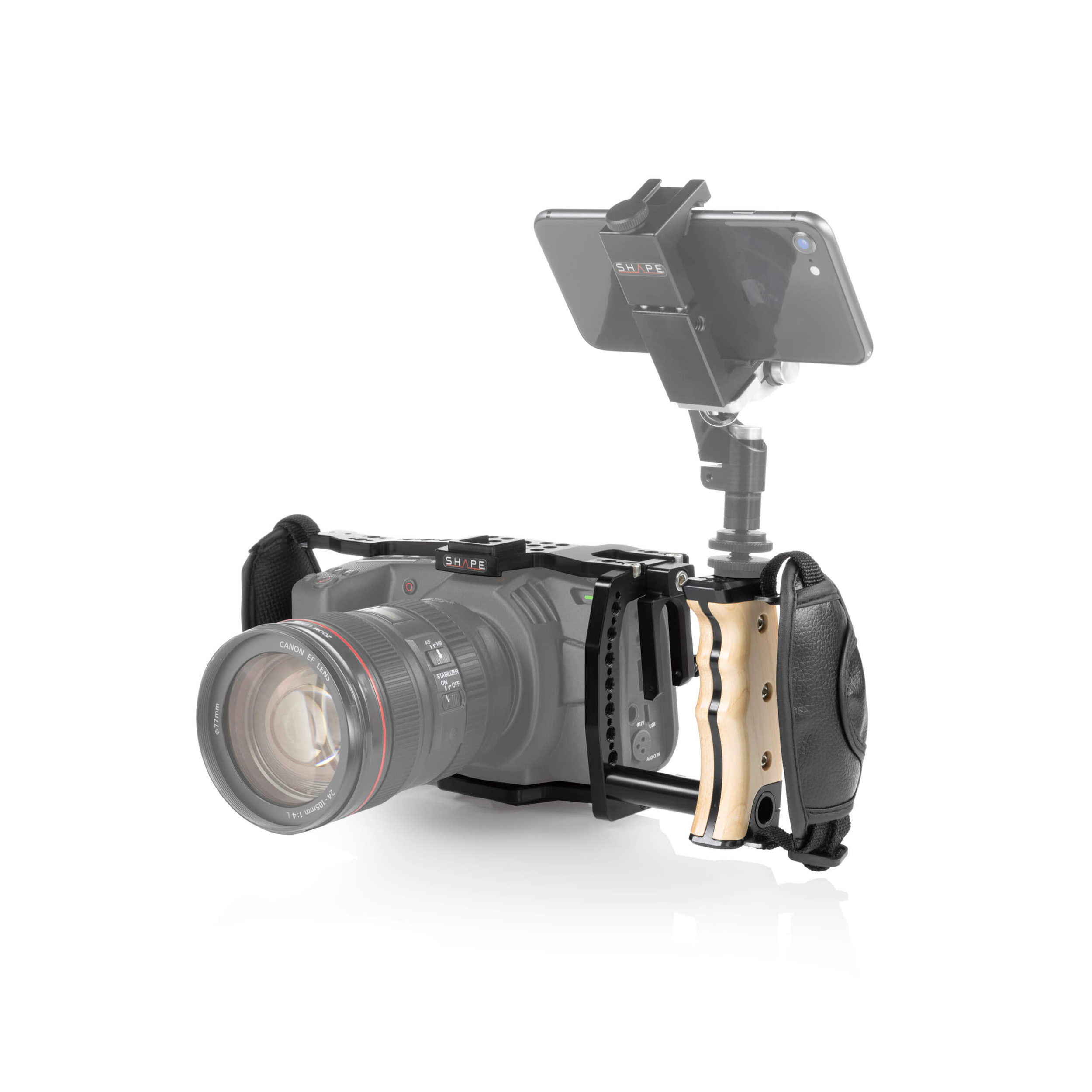 SHAPE Handheld Cage with Left-Side Wooden Handle for BMPCC 6K and 4K