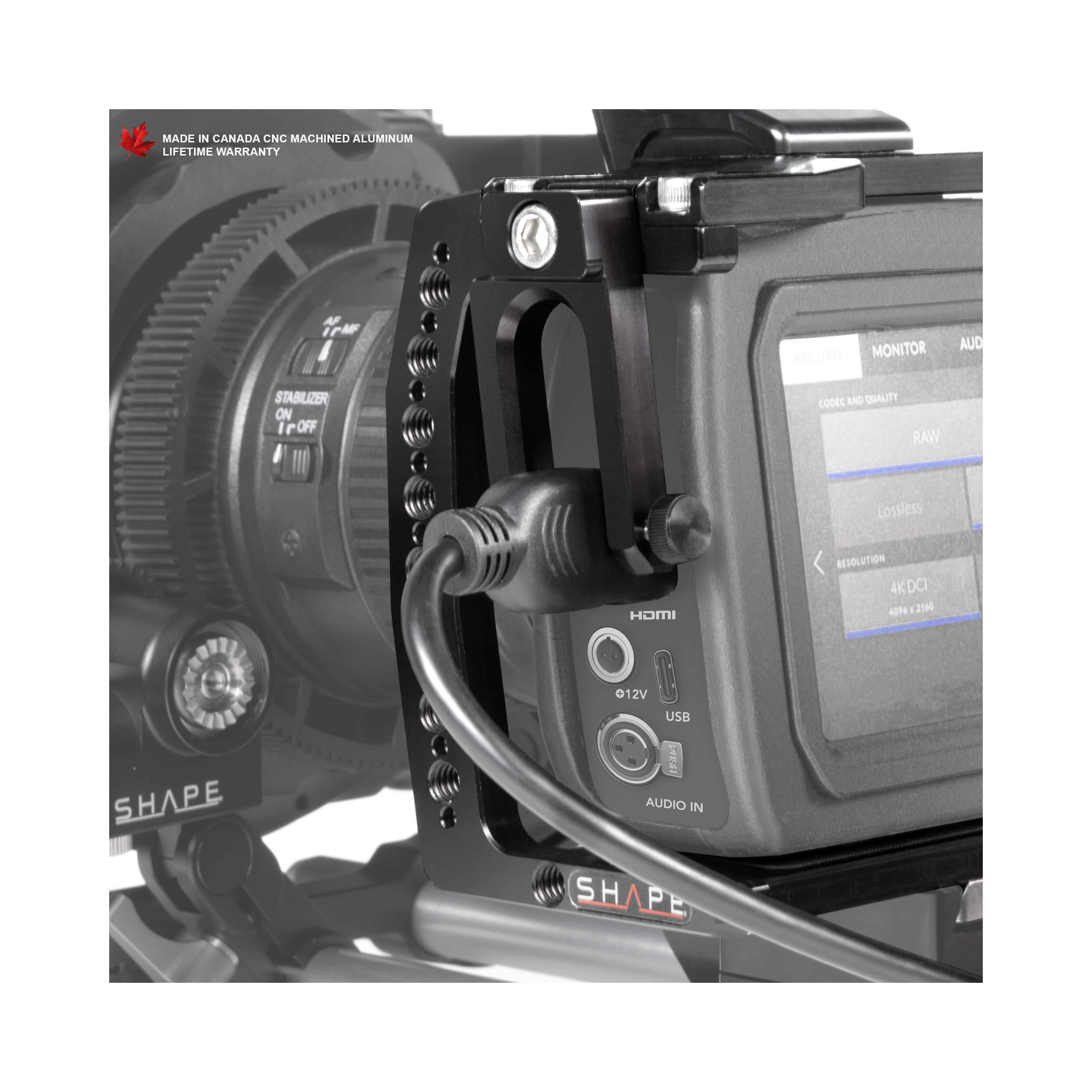 Kit de support d'épaule de forme pour la caméra BMPCC 6K et 4K