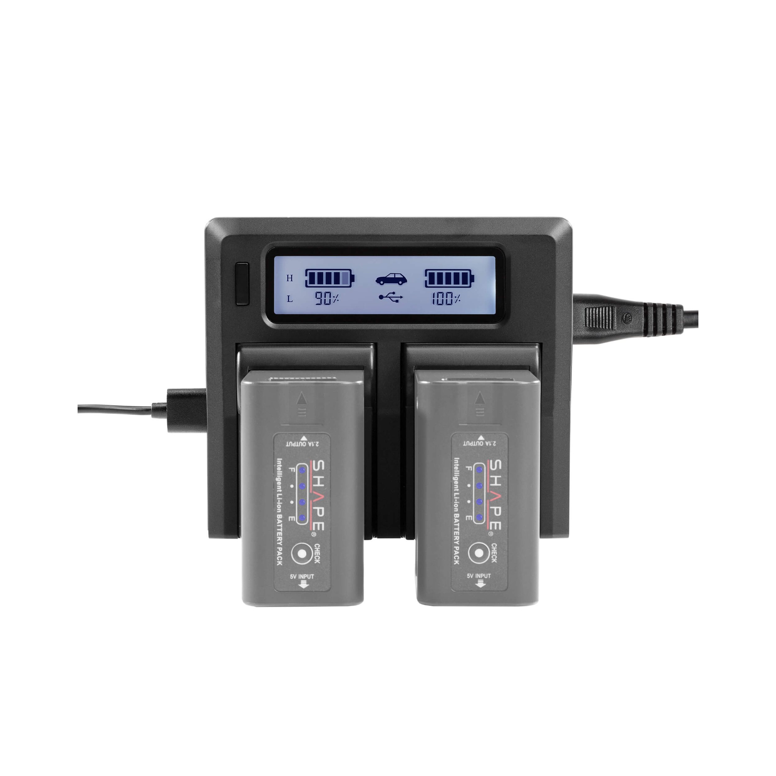SHAPE BP Dual LCD Charger for Canon BP-975 Batteries