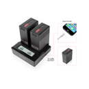 SHAPE Chargeur double BP-U65 avec deux batteries au lithium-ion de 65Wh