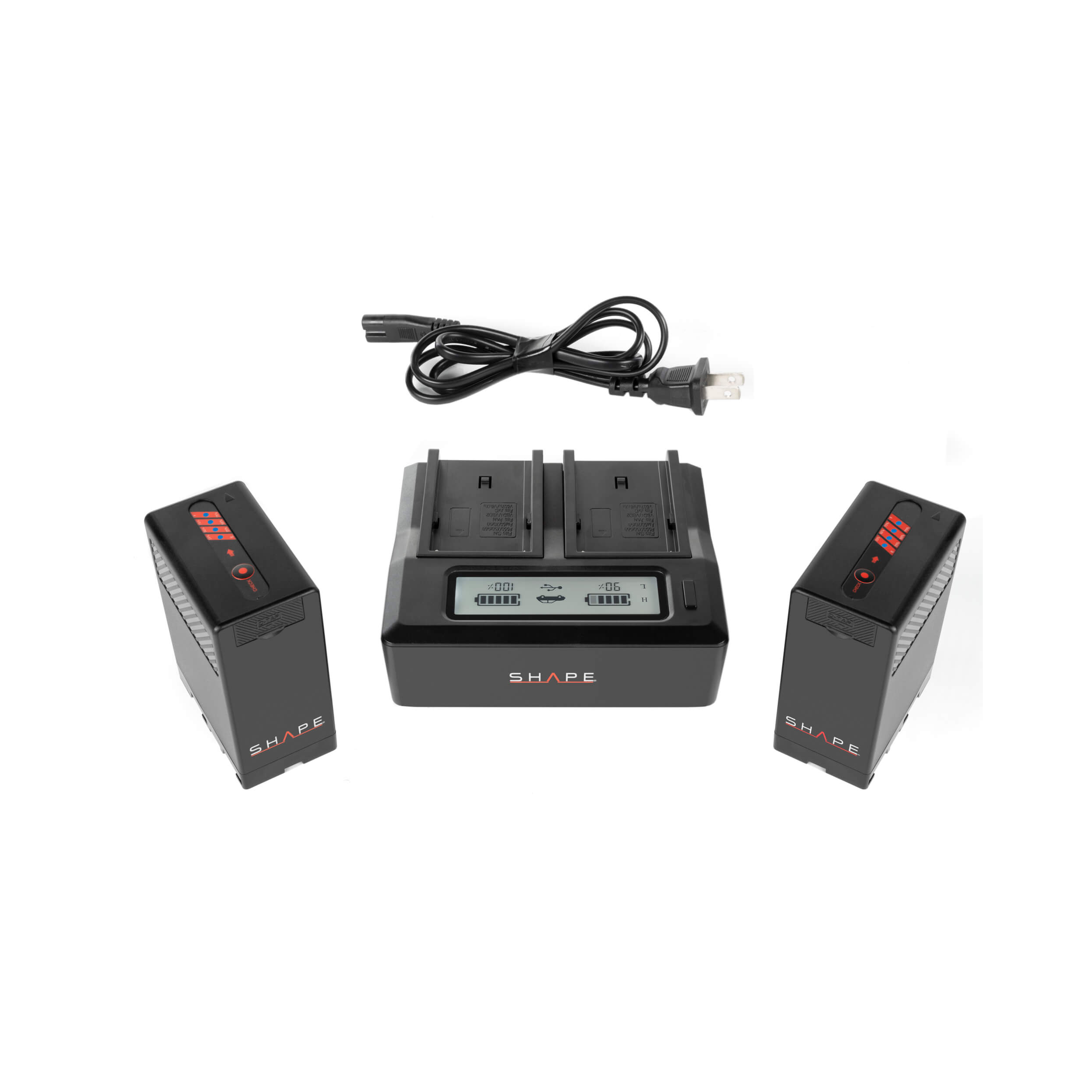 SHAPE BP-U65 Dual Charger with Two 65Wh Lithium-Ion Batteries