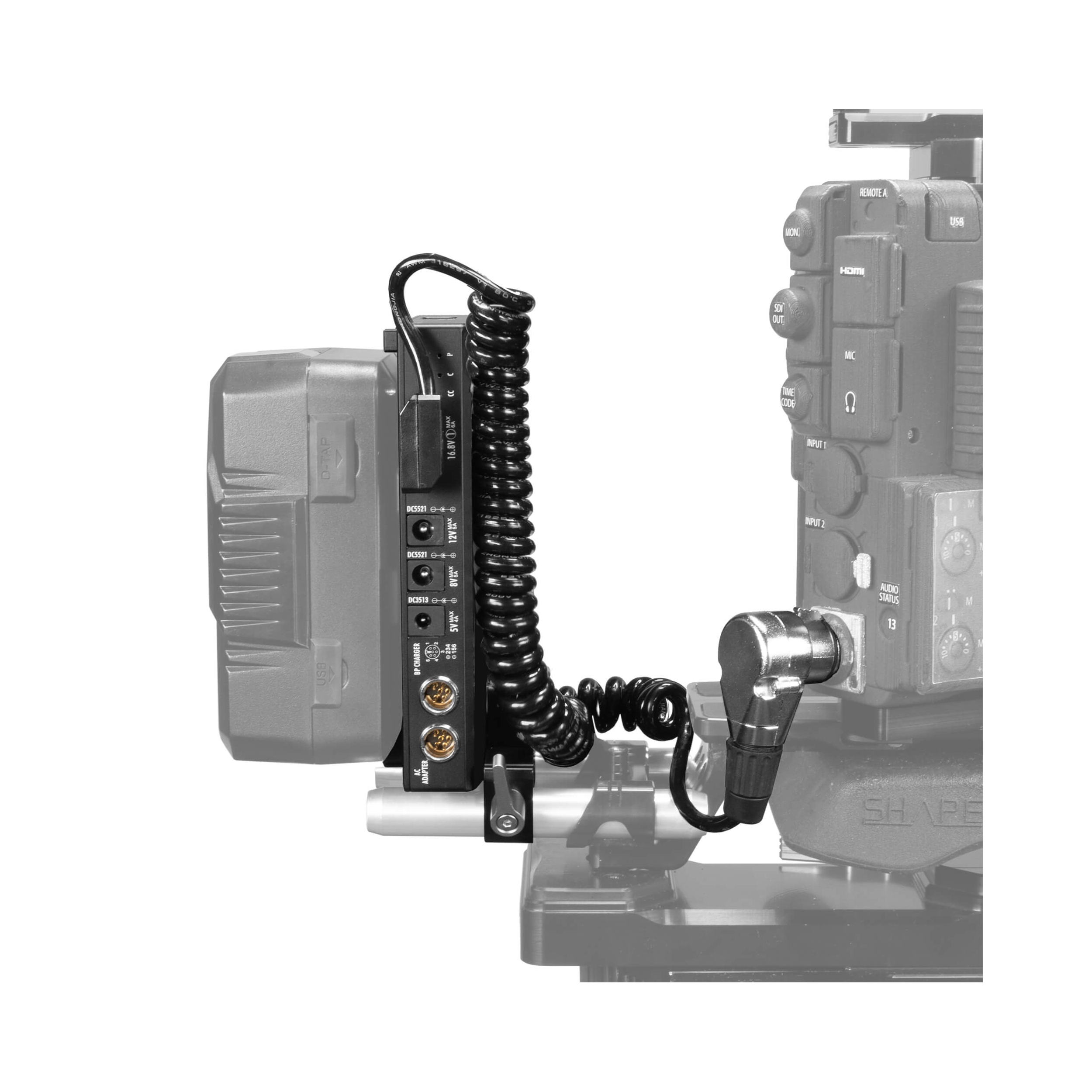 Shape J-box Camera Power & Charger pour Canon C500 Mark II et C300 Mark III (V-Mount)