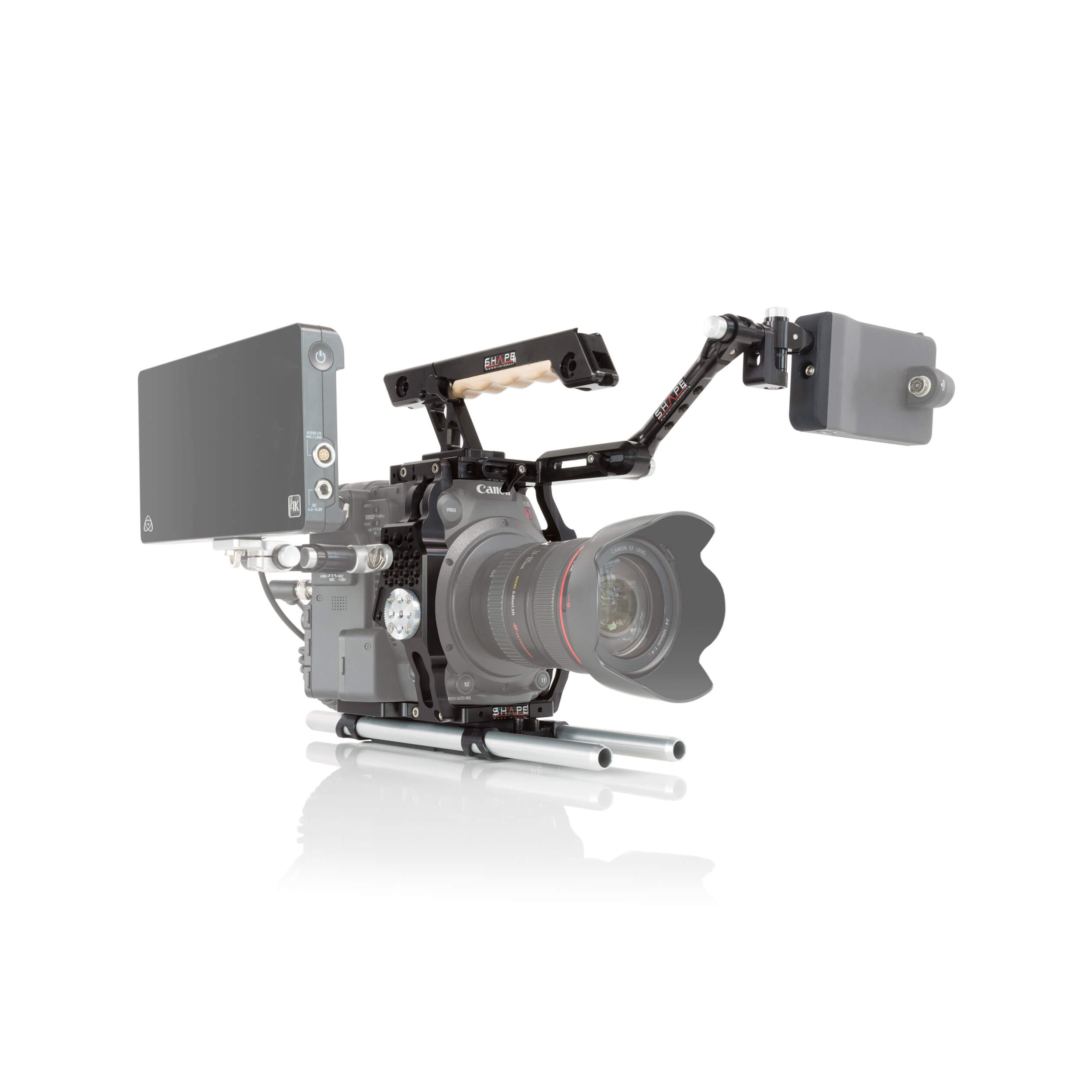 Cadre de la caméra en forme avec montage EVF, poignée supérieure et plaque de base pour Canon C200