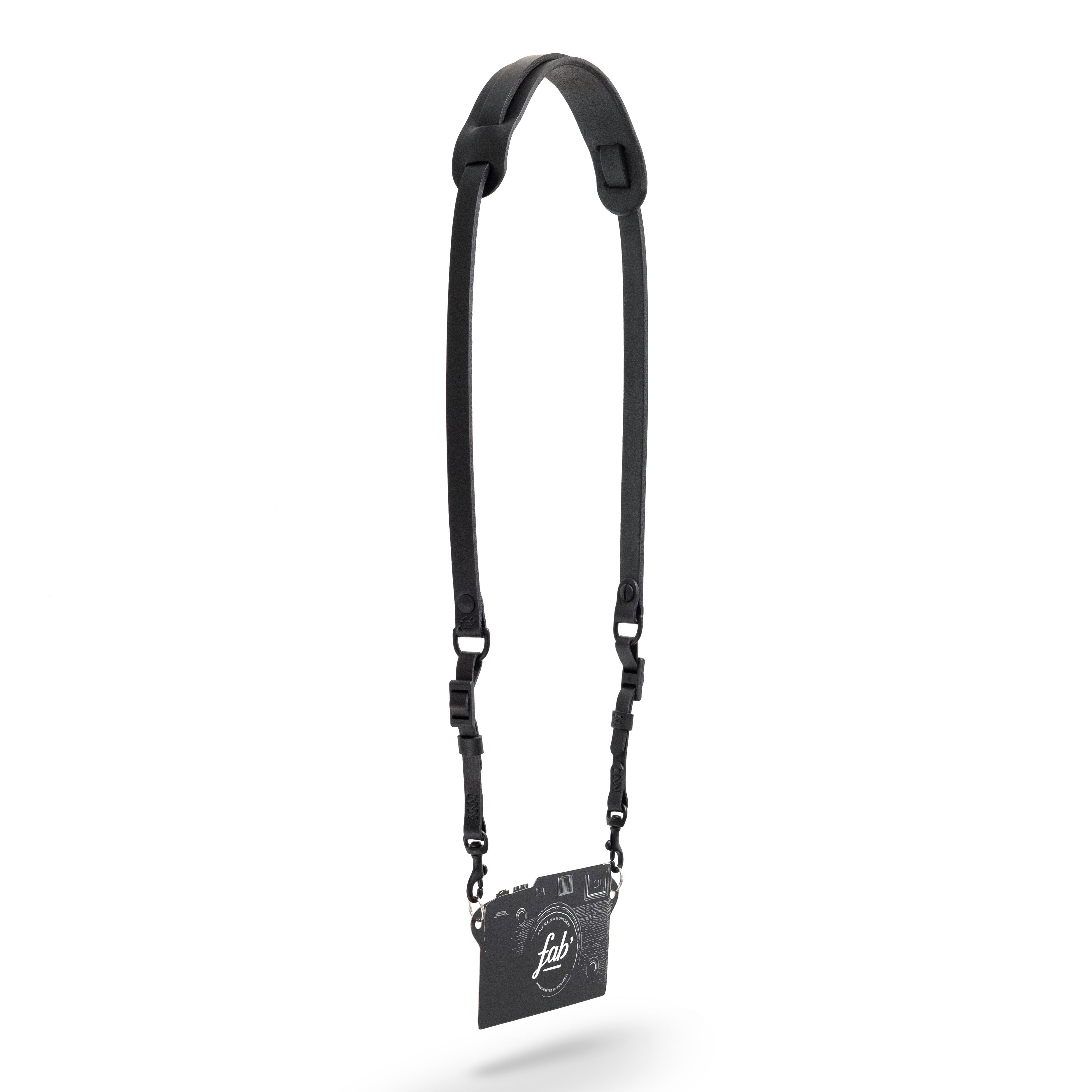 Fab' F11 strap - Black leather - Size XL (55")