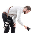 Fab' F16 strap with pad - Brown leather - Size XL