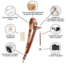 Fab' F16 strap with pad - Brown leather - Size XL