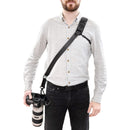 Fab' F16 strap with pad - Black leather - Size XL