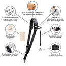 Fab' F16 strap with pad - Black leather - Size XL