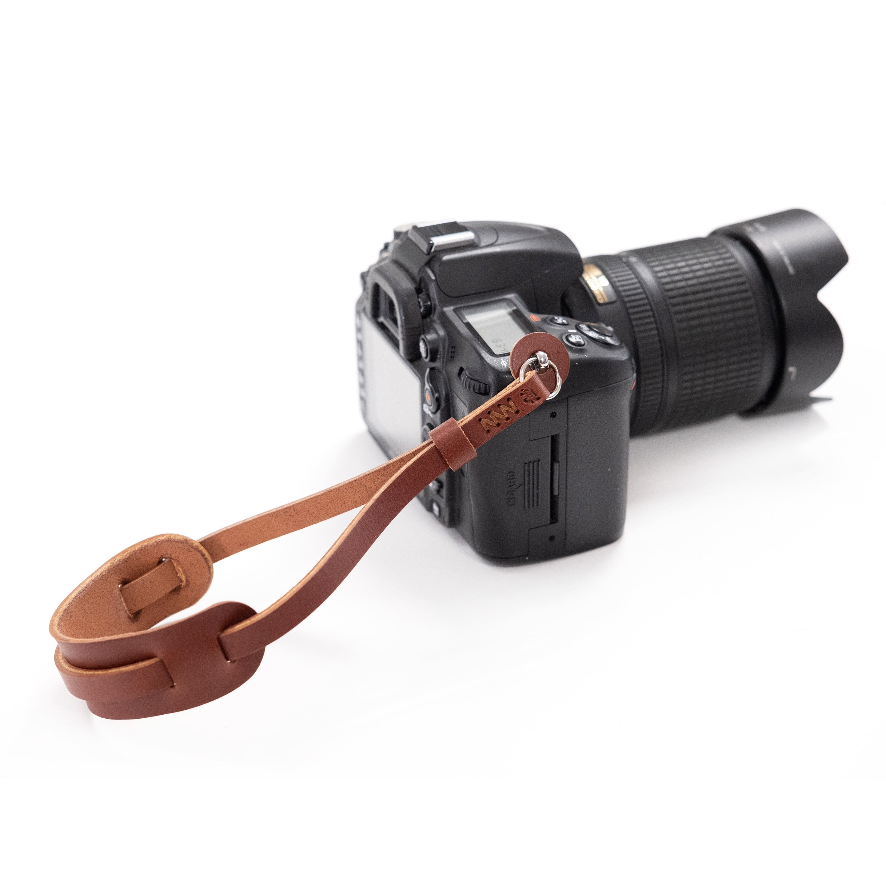 Fab' F28 wrist strap with pad - Brown leather