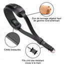 Fab' Bracelet de poignet F28 avec coussinet - cuir noir