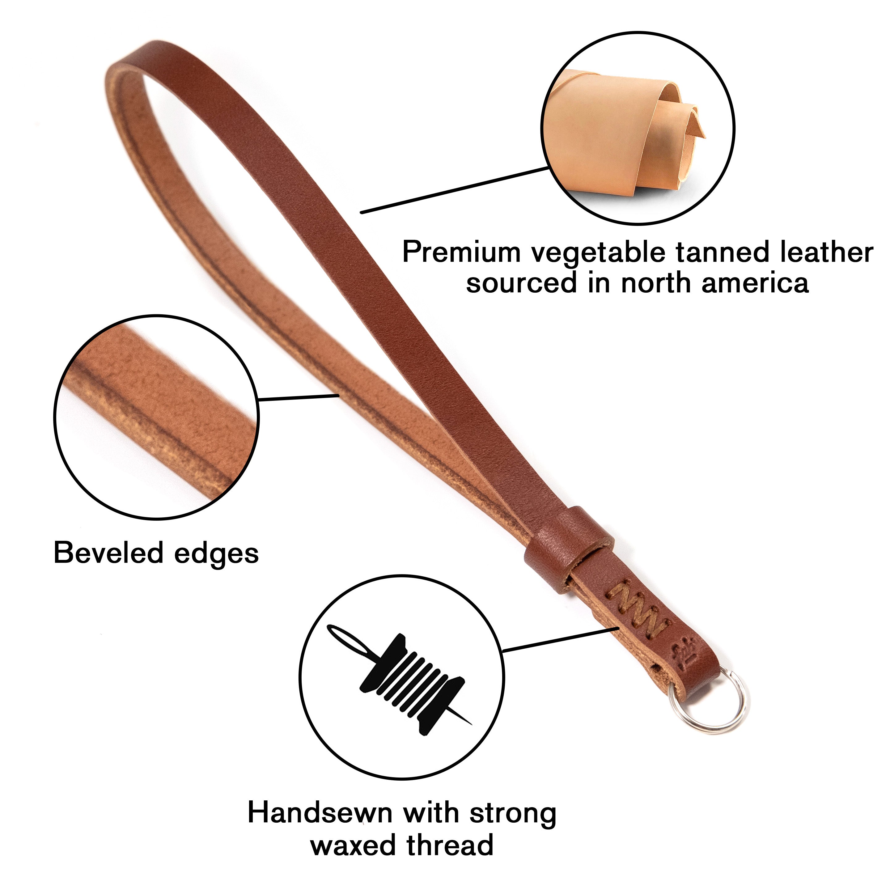 Fab' F2 wrist strap - Brown leather