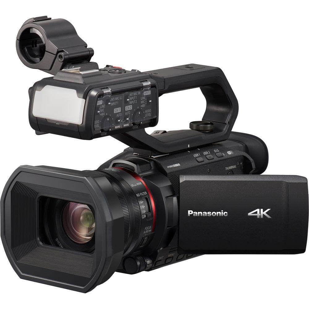 Panasonic HC-X2000 4K Professional Camcorder with 24x Optical Zoom, WiFi HD Live Streaming, 3G SDI Output and VW-HU1 Detachable Handle