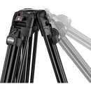 Manfrotto MVK504XTWINFA 504X Fluid Video Head & 645 Aluminum Tripod with Mid-Level Spreader