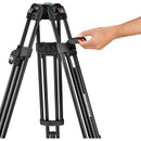 Manfrotto MVK504XTWINFA 504X Fluid Video Head & 645 Aluminum Tripod with Mid-Level Spreader