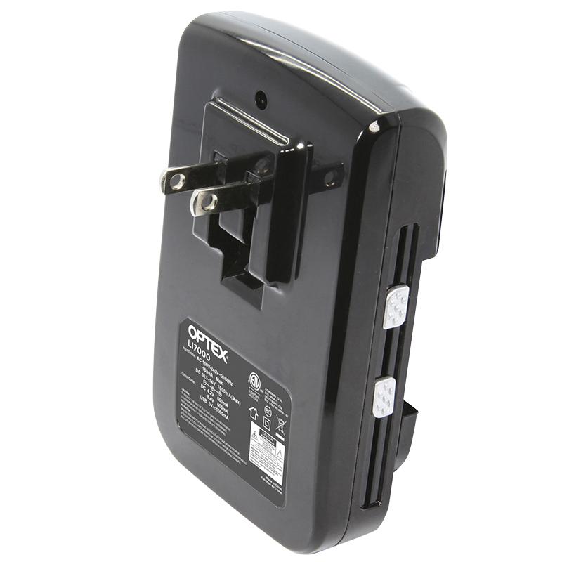 Optex LI7000  Universal Camera Battery Charger With Flip Plug & Lcd Display