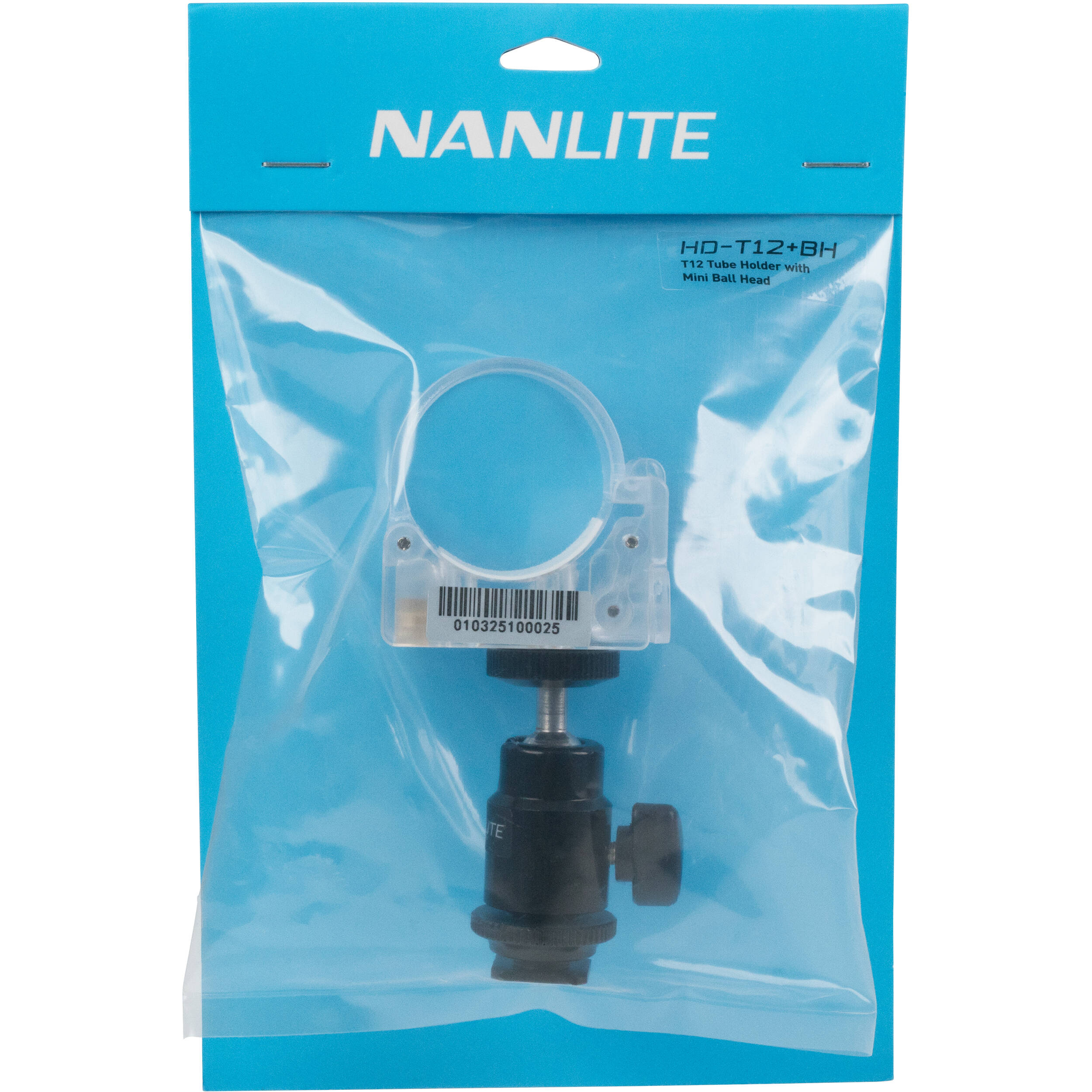 Nanlite Pavotube Transparent Polycarbonate Clip and Mini Ball Head with Hot Shoe Adapter