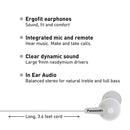 Panasonic RP-TCM125 bourgeons dans les oreilles avec micro et télécommande