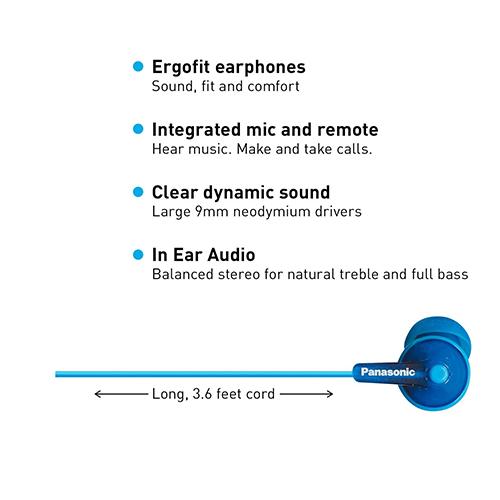 Panasonic RP-TCM125 bourgeons dans les oreilles avec micro et télécommande