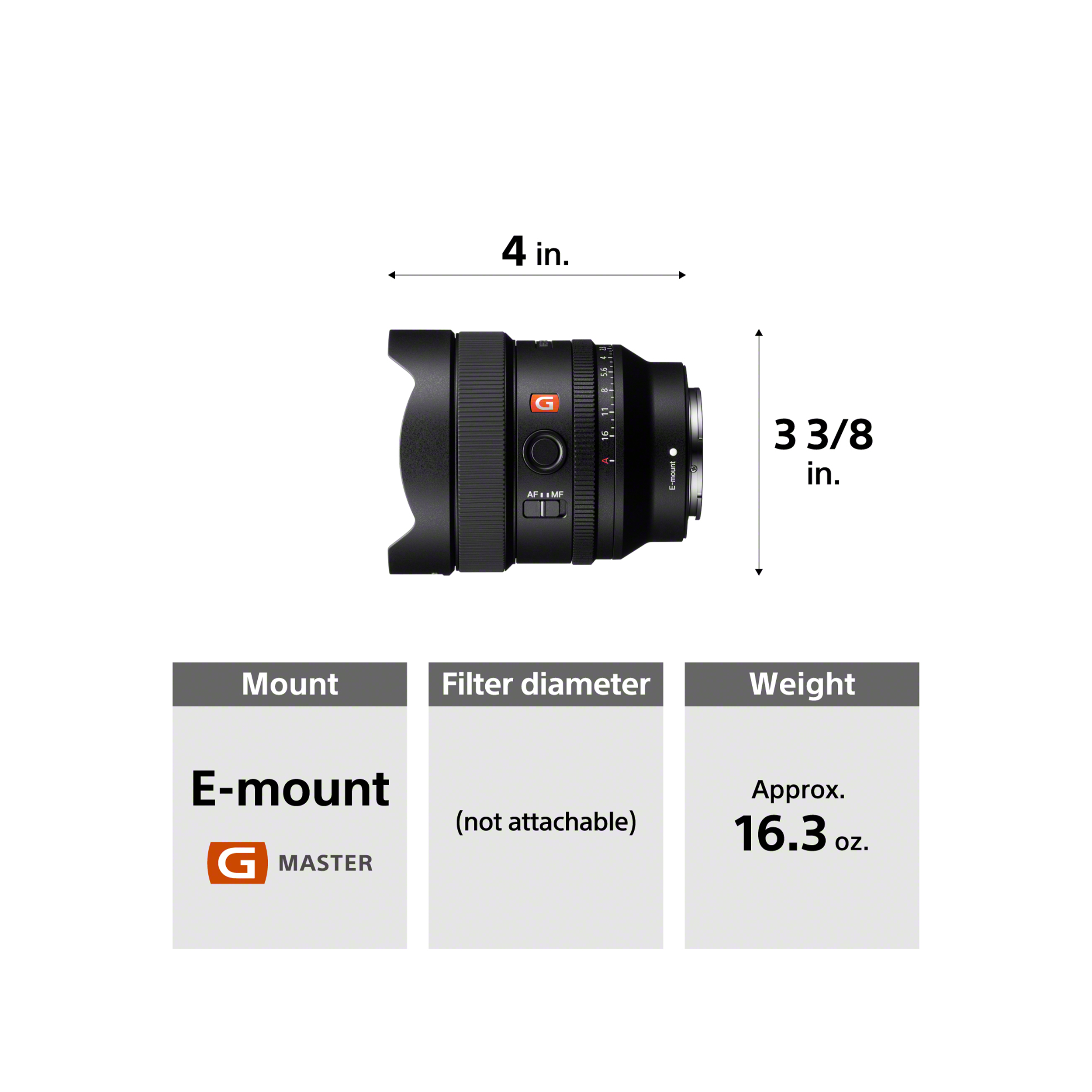 SONY SEL14F18GM FE 14MM F1.8 GM Full-Frame Big-Perture Wide Angle Prime G Master Lens
