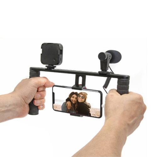 Mobifoto Pro Kit MKII Trépied, Lumière et Micro pour Téléphone et Tablette
