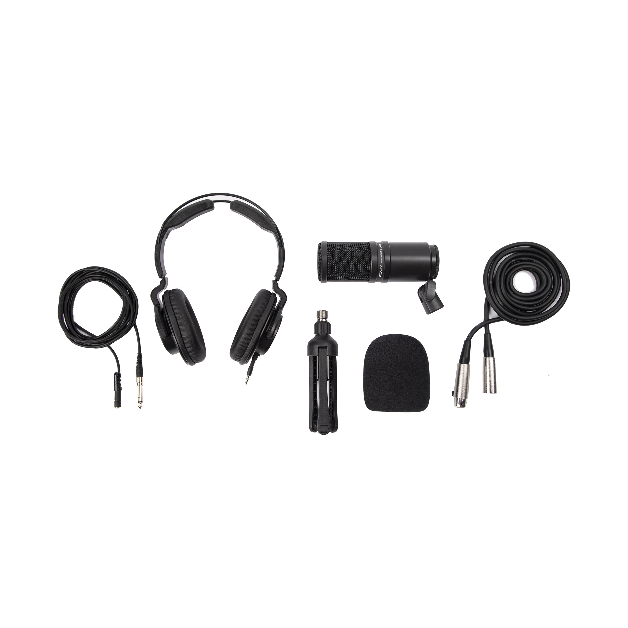 Zoom ZDM-1 Podcast Mic Pack with Headphones, Windscreen, XLR, and Tabletop Stand