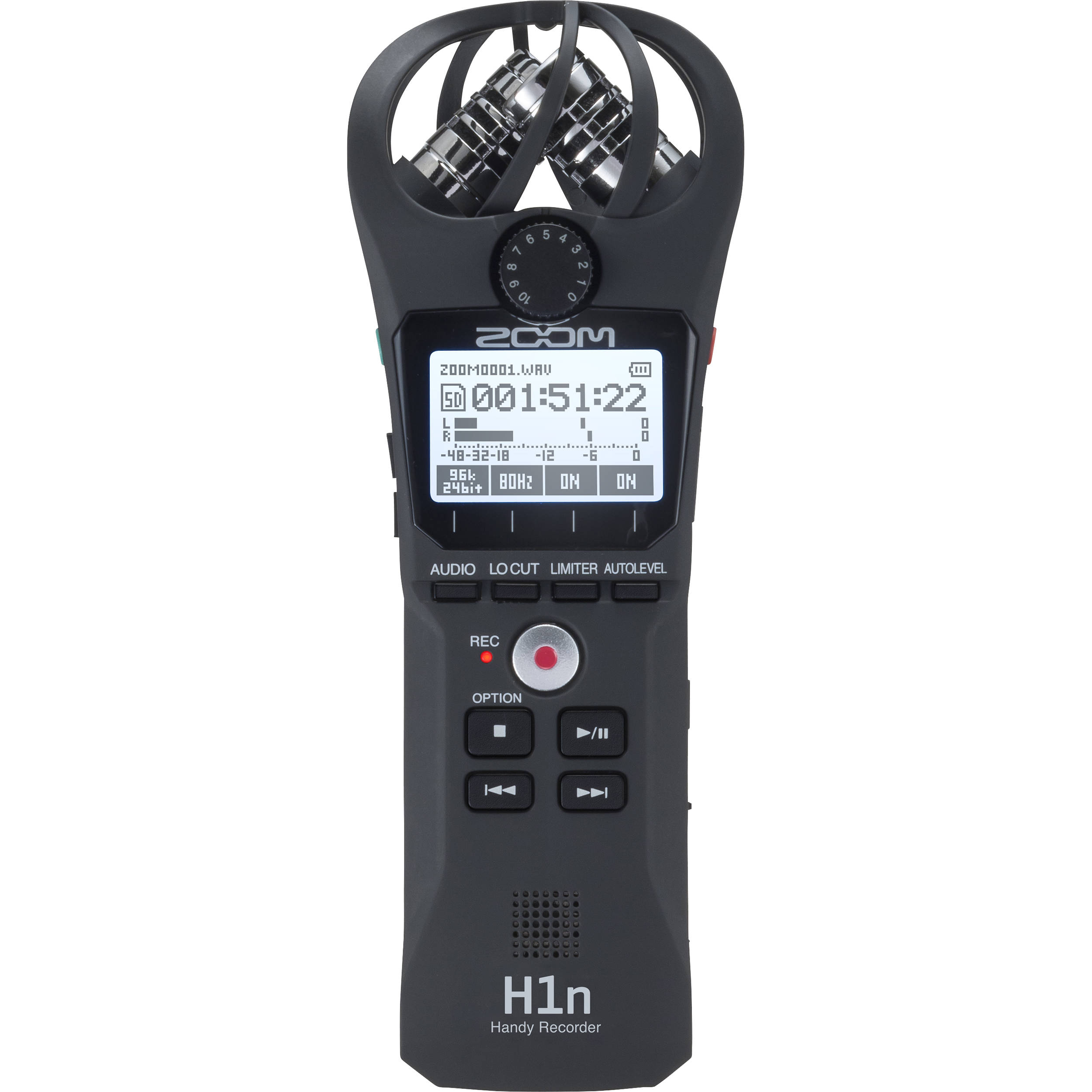 Zoom H1n 2-Input / 2-Track Portable Handy Recorder with Onboard X/Y Microphone - Black
