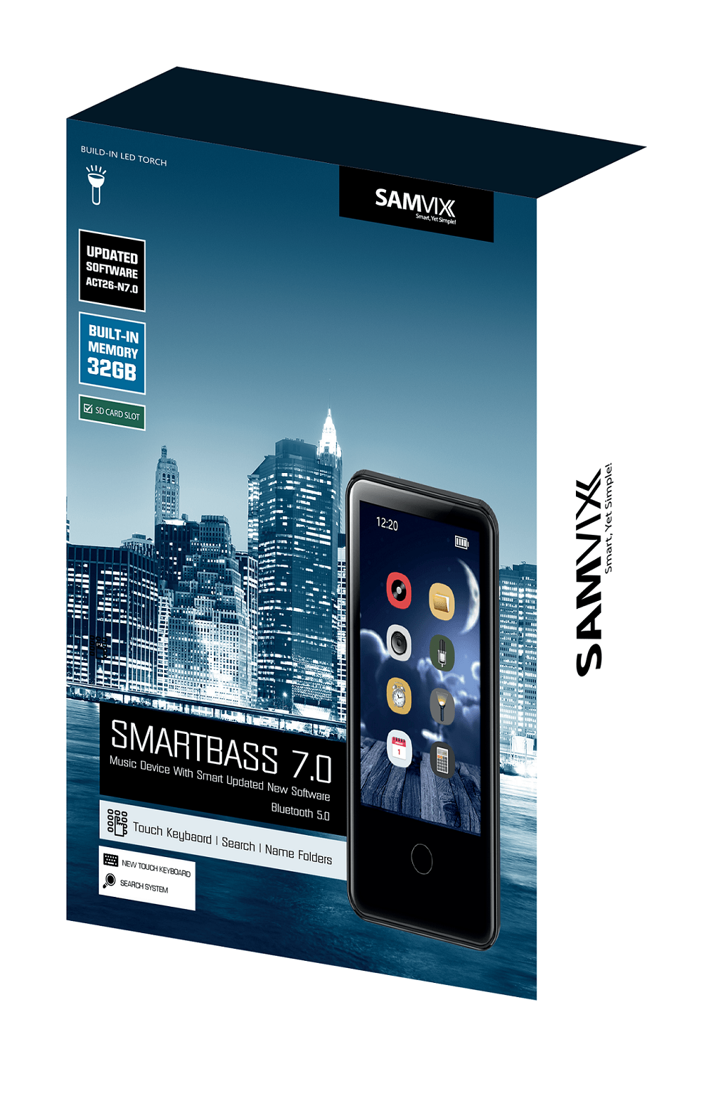 Samvix SmartBass 7.0 32gb MP3 Player - Silver