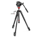 Manfrotto 500 Fluid Video Head Flat Base with 190X Video Aluminum Tripod