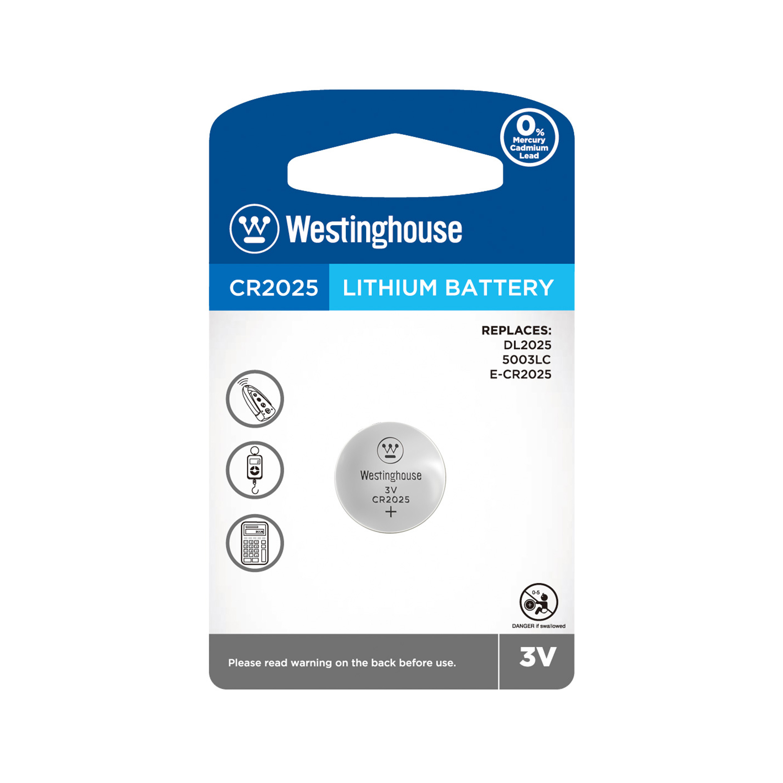 Westinghouse CR2025 3.0V lithium button cell