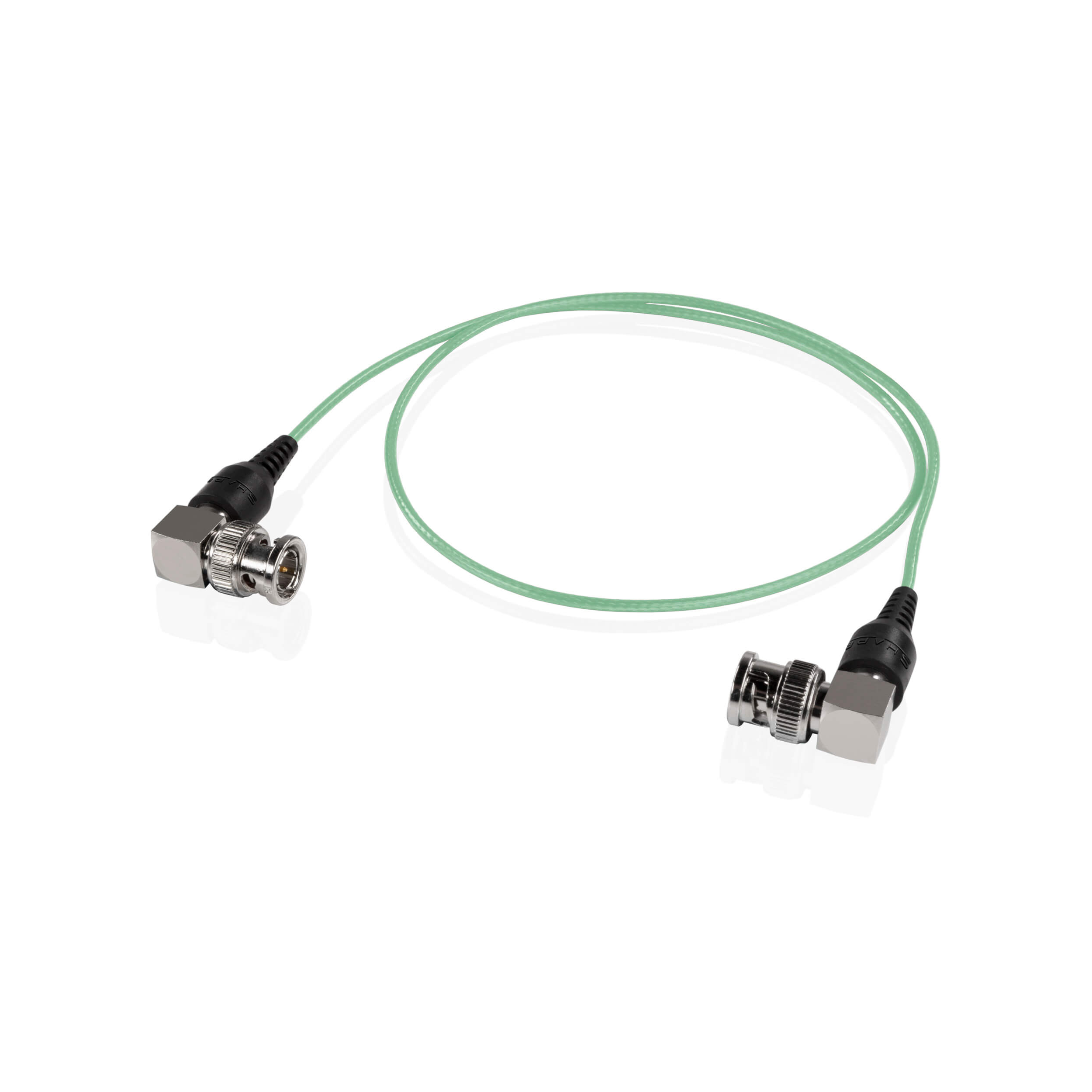 Câble BNC maigre de 90 ° (vert, 24 ")