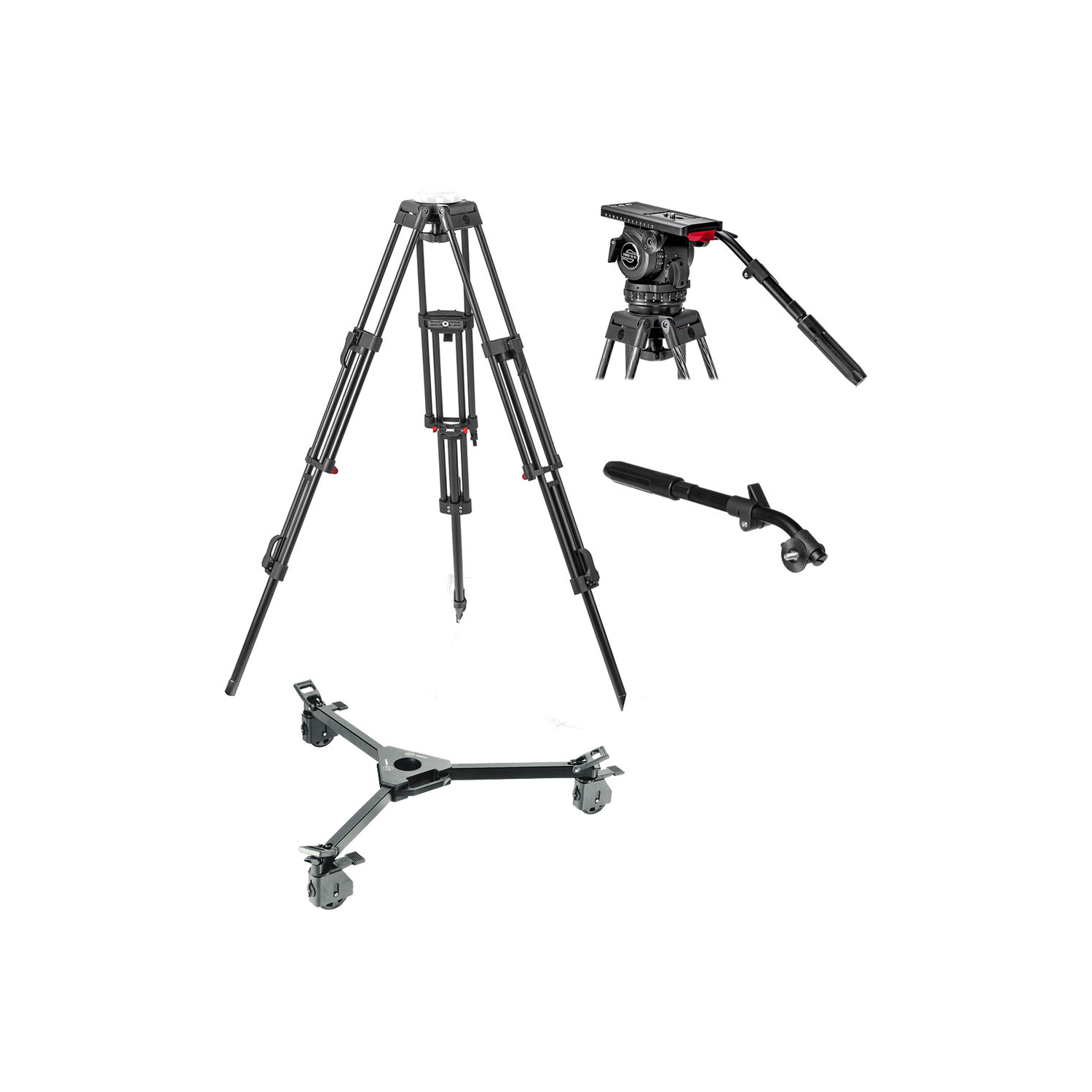 Sachtler Video 18 S2 Head System with ENG 2D Aluminum Tripod, Pan Bar & Dolly S