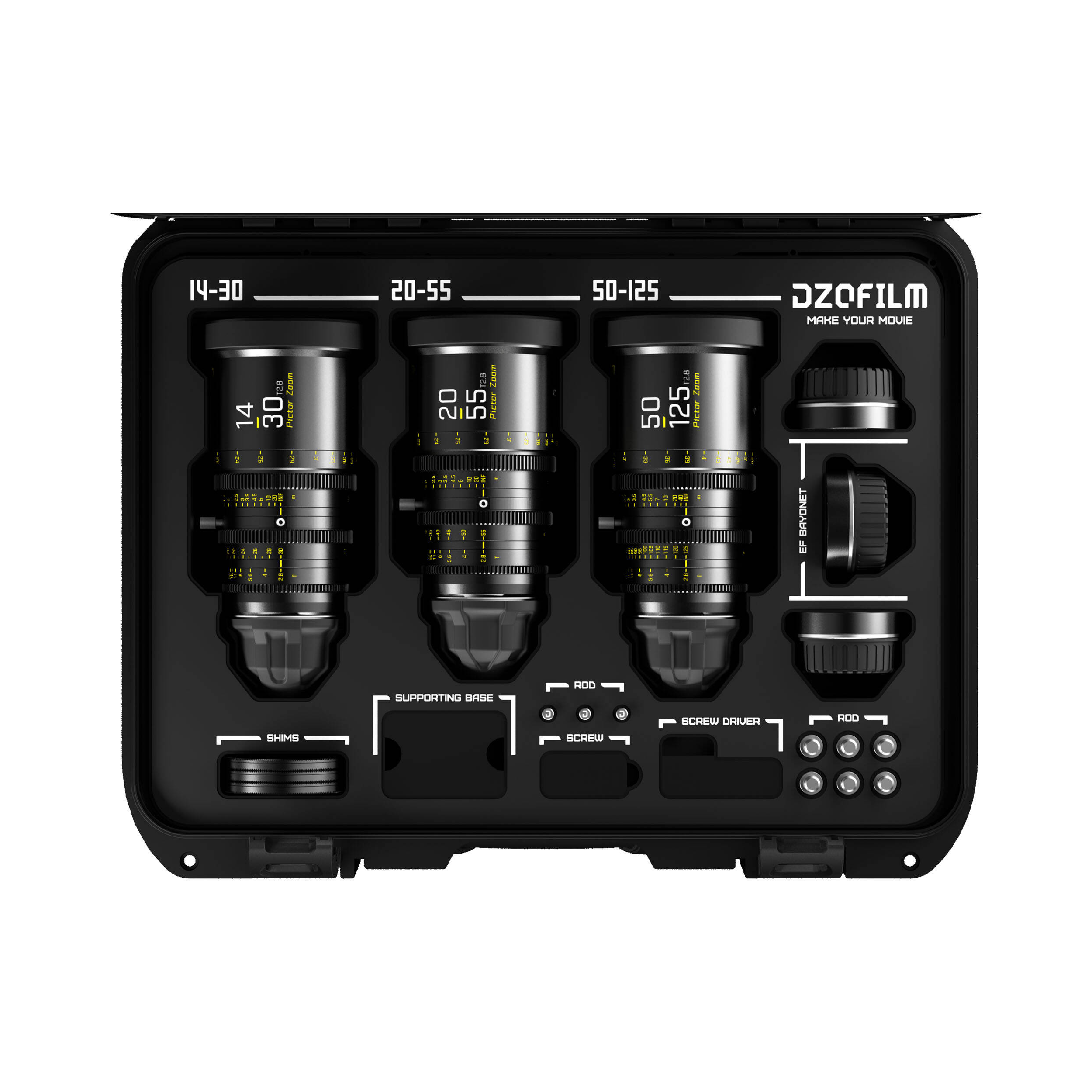 DZOFilm Pictor T2.8 Super35 Zoom 3-Lens Bundle (PL & EF Mount, Black)