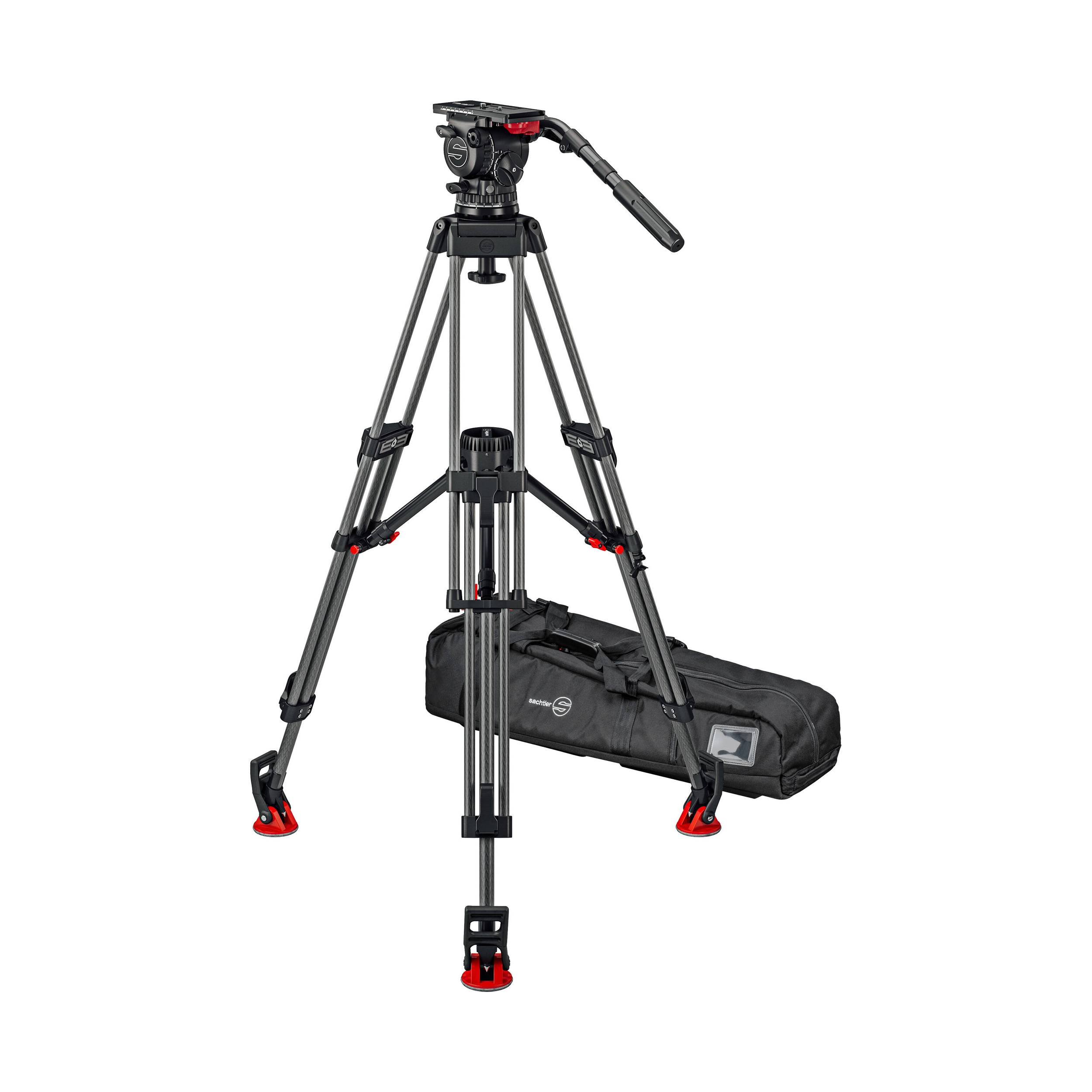 Sachtler FSB 14T Mk II 100mm Touch & Go Head with ENG 2 Carbon Fiber Tripod System (Mid-Level Spreader)