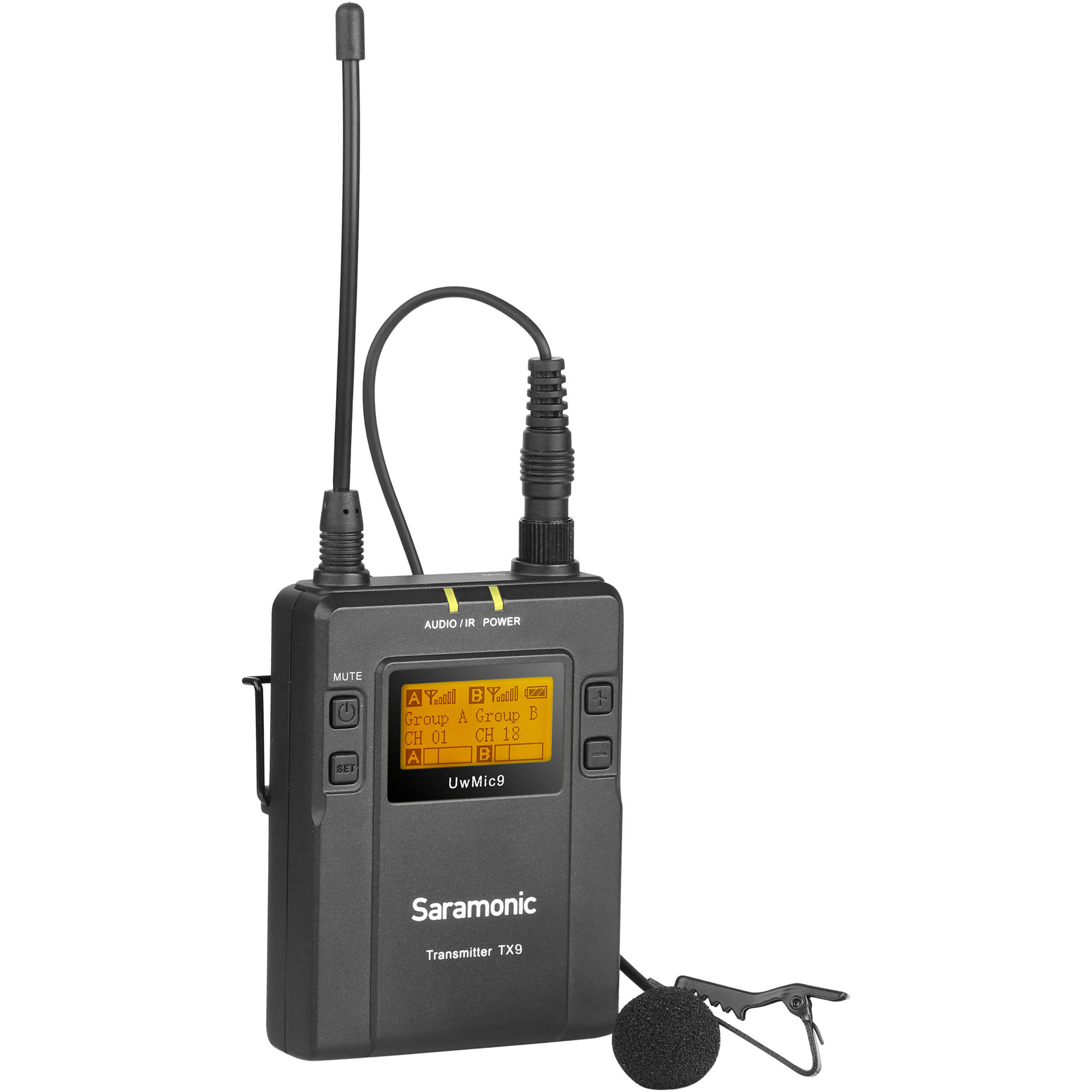Saramonic TX9 96 canaux numériques UHF Transmetteur Bodypack sans fil avec micro lavalier (514 à 596 MHz)