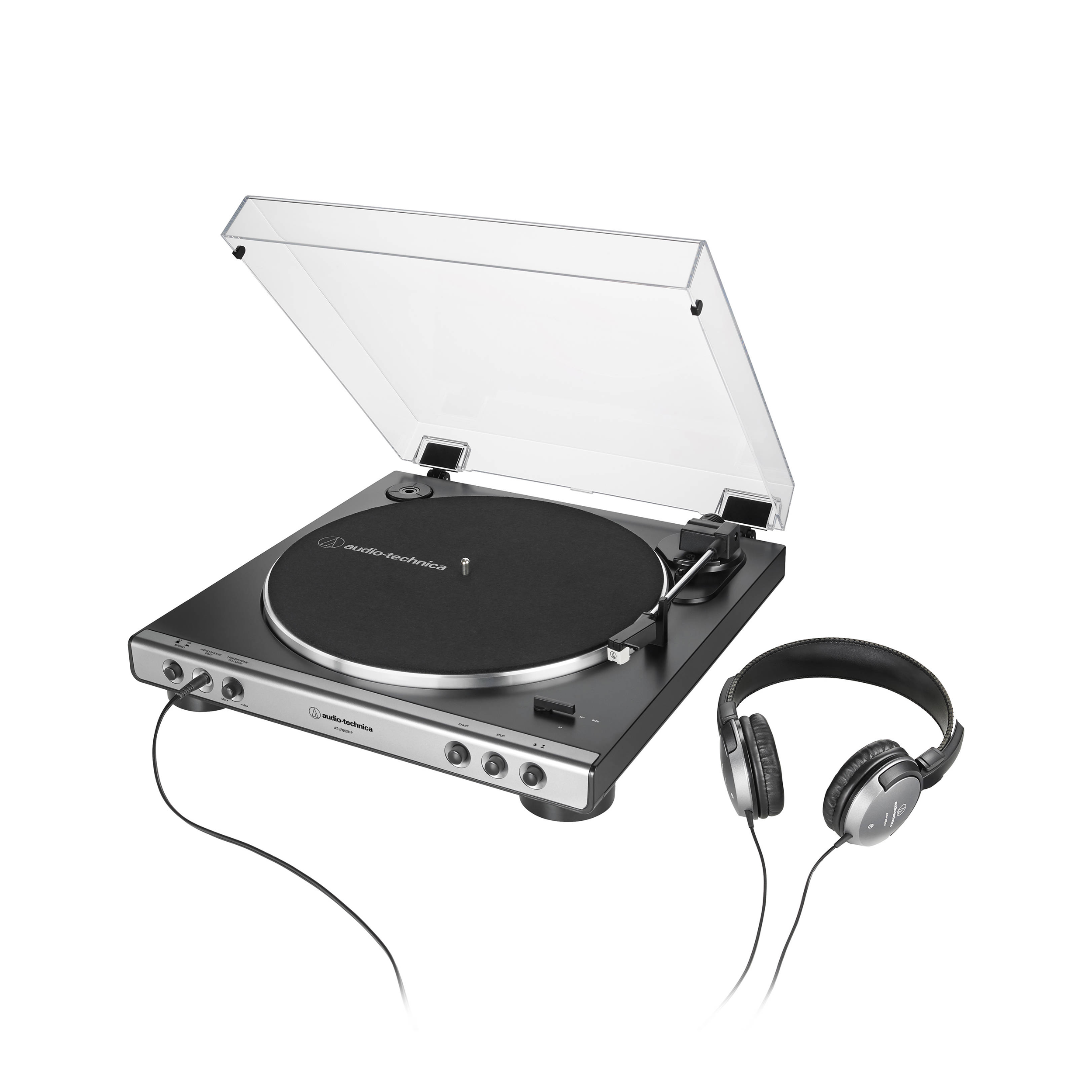 Audio-Technica Consumer AT-LP60XHP Stereo Turntable with Headphones - Gunmetal & Black