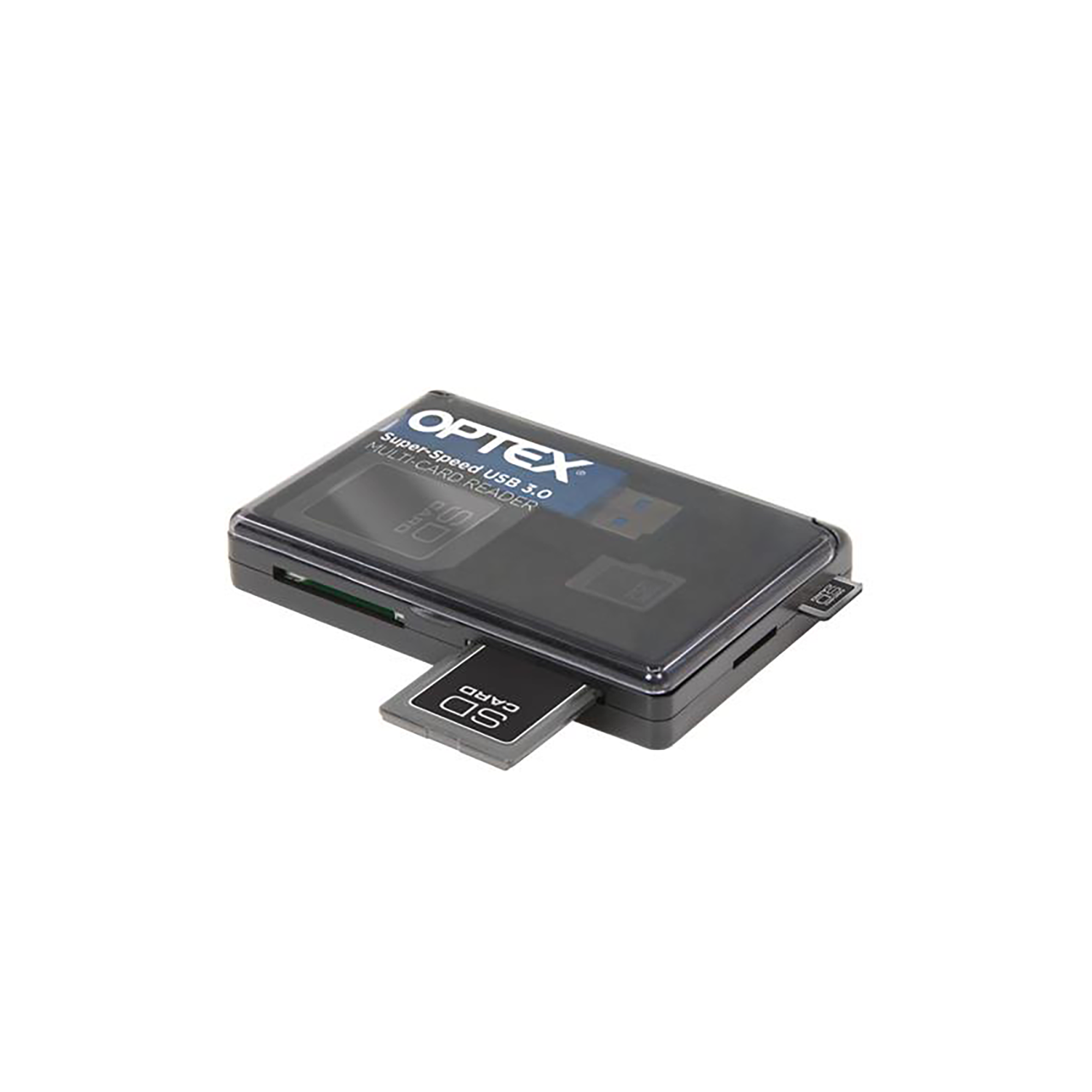 Lecteur multi-cartes compact OPTEX Superspeed USB 3.0 avec câble USB pliable et étui de protection (OR900)