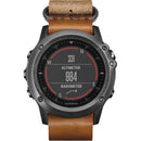 Garmin fenix 3 Sapphire Multisport Training GPS Watch - grey,leather band