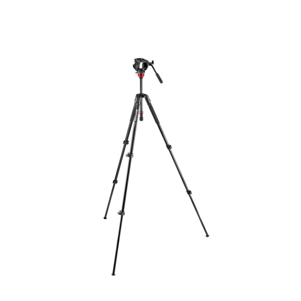Manfrotto 500 Fluid Video Head Flat Base with 190X Video Aluminum Tripod