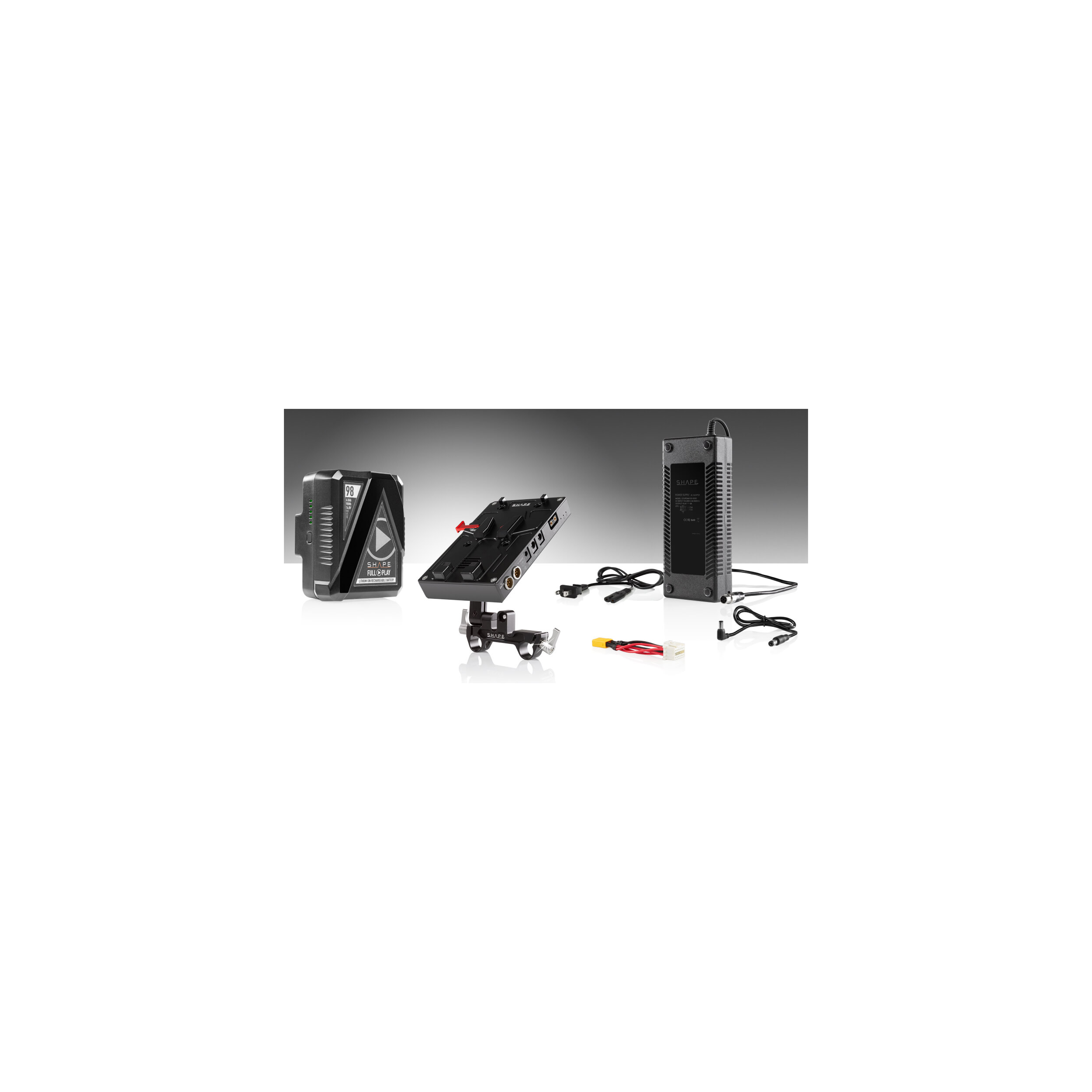 Shape J-box Camera Power & Charger Kit avec une batterie de 98Wh pour Blackmagic Ursa Mini / Mini Pro