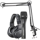 Audio-Technica AT2005USB Microphone Pack with ATH-M20x, Boom & Mini-USB Cable