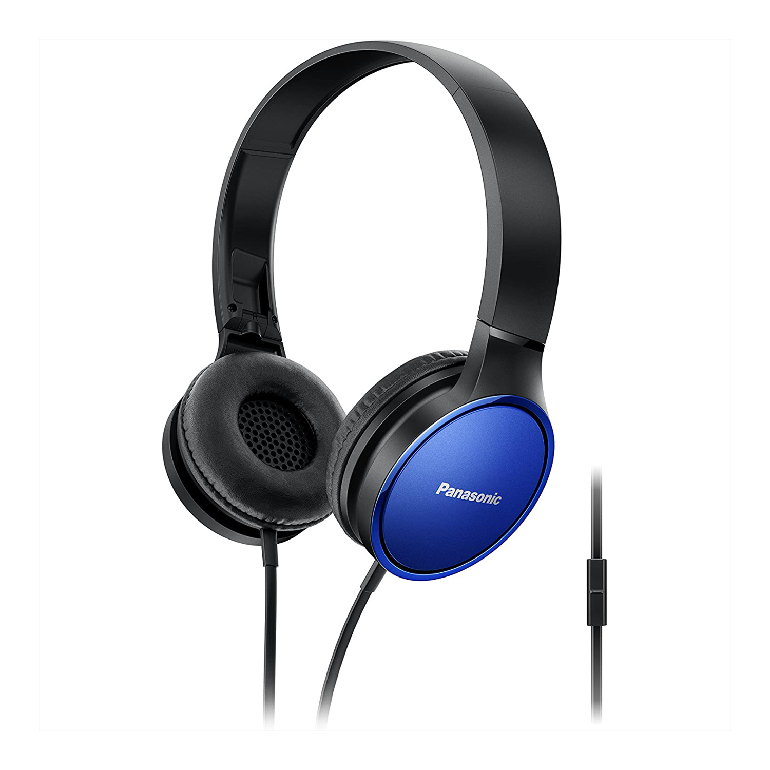 Panasonic Premium Sound On Ear Stereo Headphones RP-HF300M with Integrated Mic and Controller  - Blue