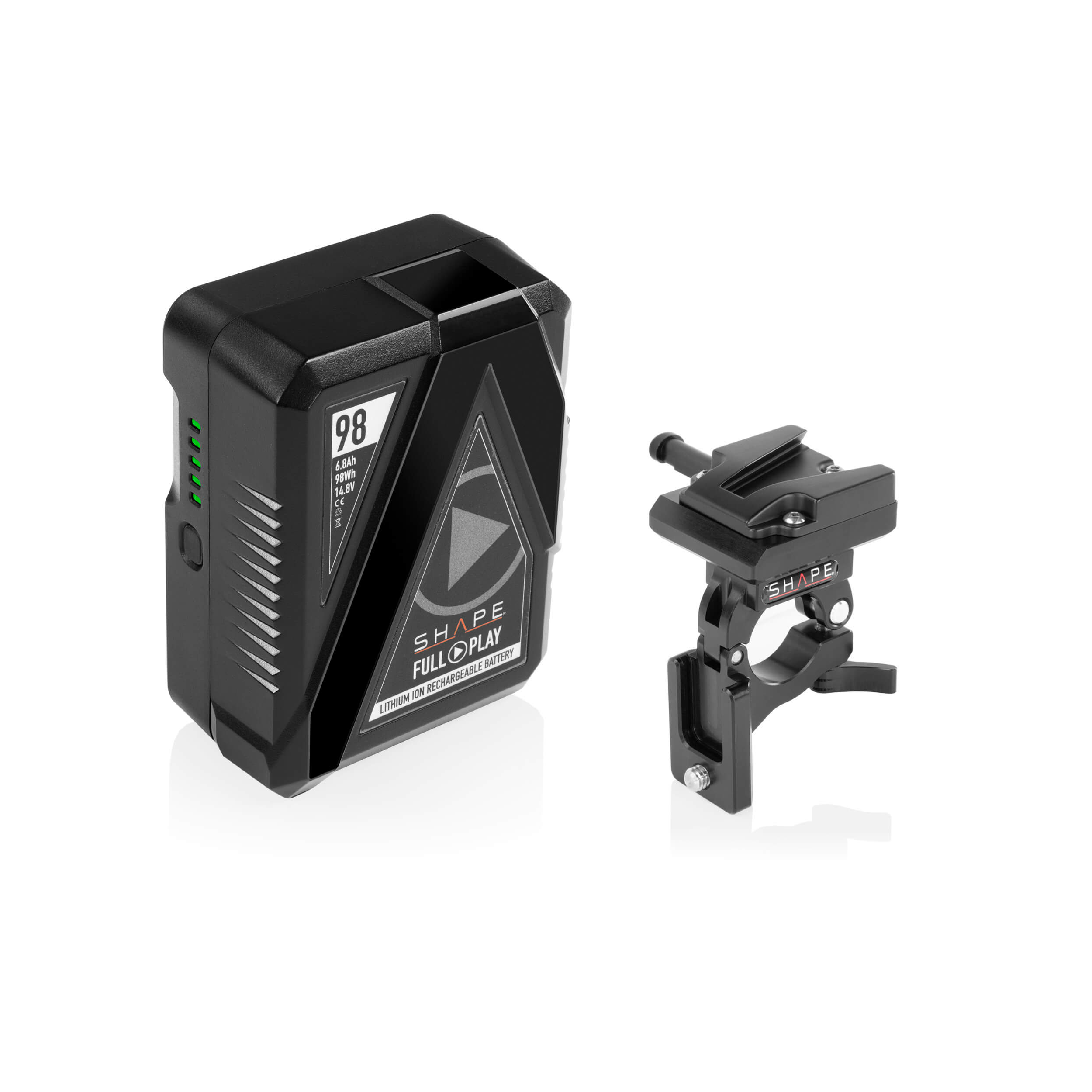 SHAPE Full Play 98Wh V-Mount Battery with Clamp for 25mm Gimbal Handlebar