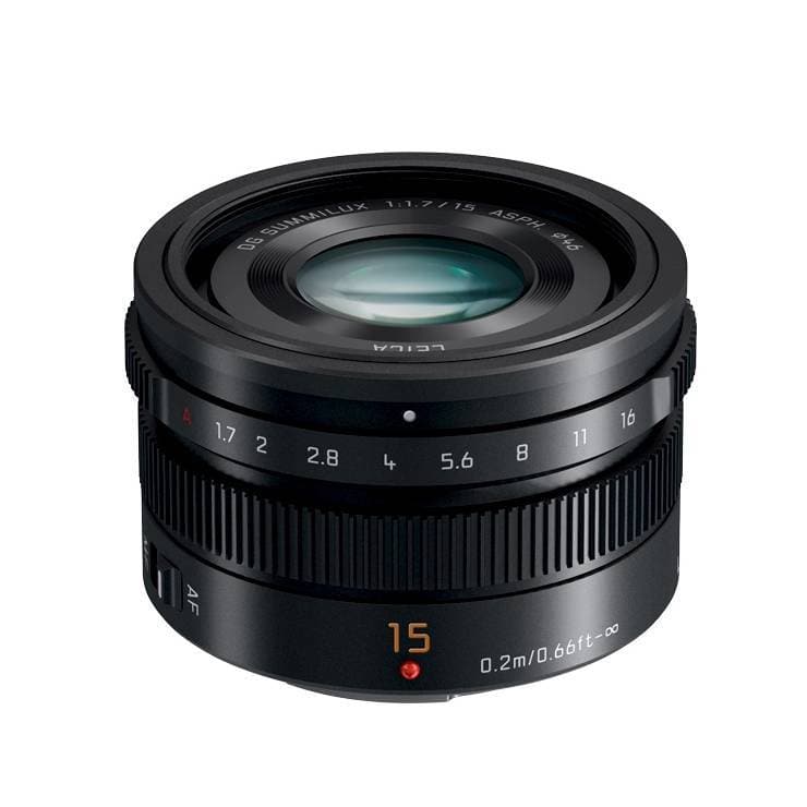 【美品】Panasonic SUMMILUX 15mm F1.7 H-X015 Panasonic Leica DG Summilux 15mm f/1.7 ASPH. Lens - Black
