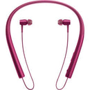SONY MDR-EX750BT - Écouteurs avec micro - Ear - Montage derrière le cou - Wireless - Bluetooth - NFC - Bordeaux Pink