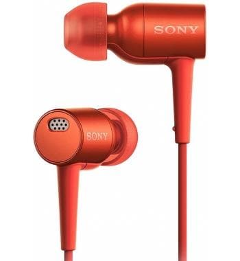 Sony MDR-EX750NA - Earphones with mic - in-ear - active noise canceling - 3.5 mm jack - cinnabar red