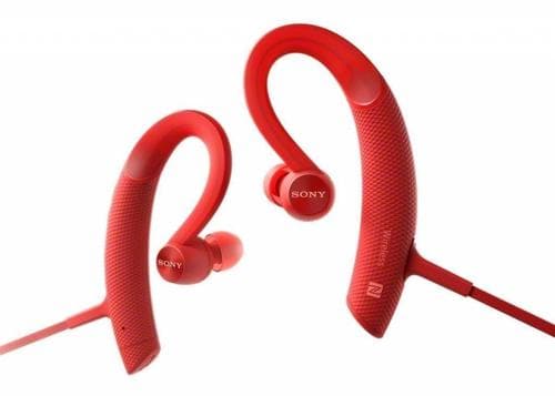 Sony Sony MDR-XB80BS - Sports - earphones with mic - in-ear - over-the-ear mount - wireless - Bluetooth - NFC - red