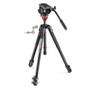 Manfrotto 500 Fluid Video Head Flat Base with 190X Video Aluminum Tripod